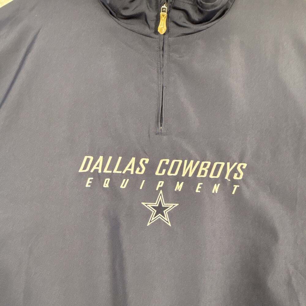VTG Reebok On Field Dallas Cowboys 1/4 Zip Pullover Windbreaker Jacket 2XL READ - Picture 4 of 16